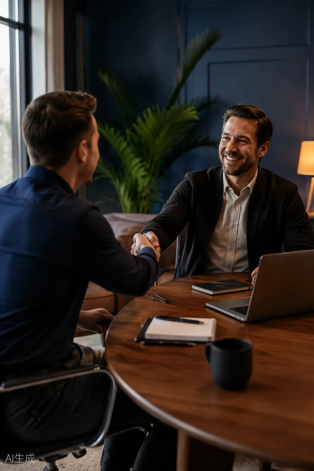 Employer working at a desk